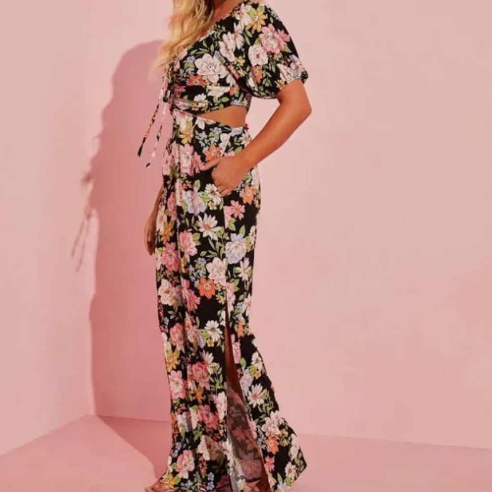 Sugarlips jumpsuit floral cutouts nwt